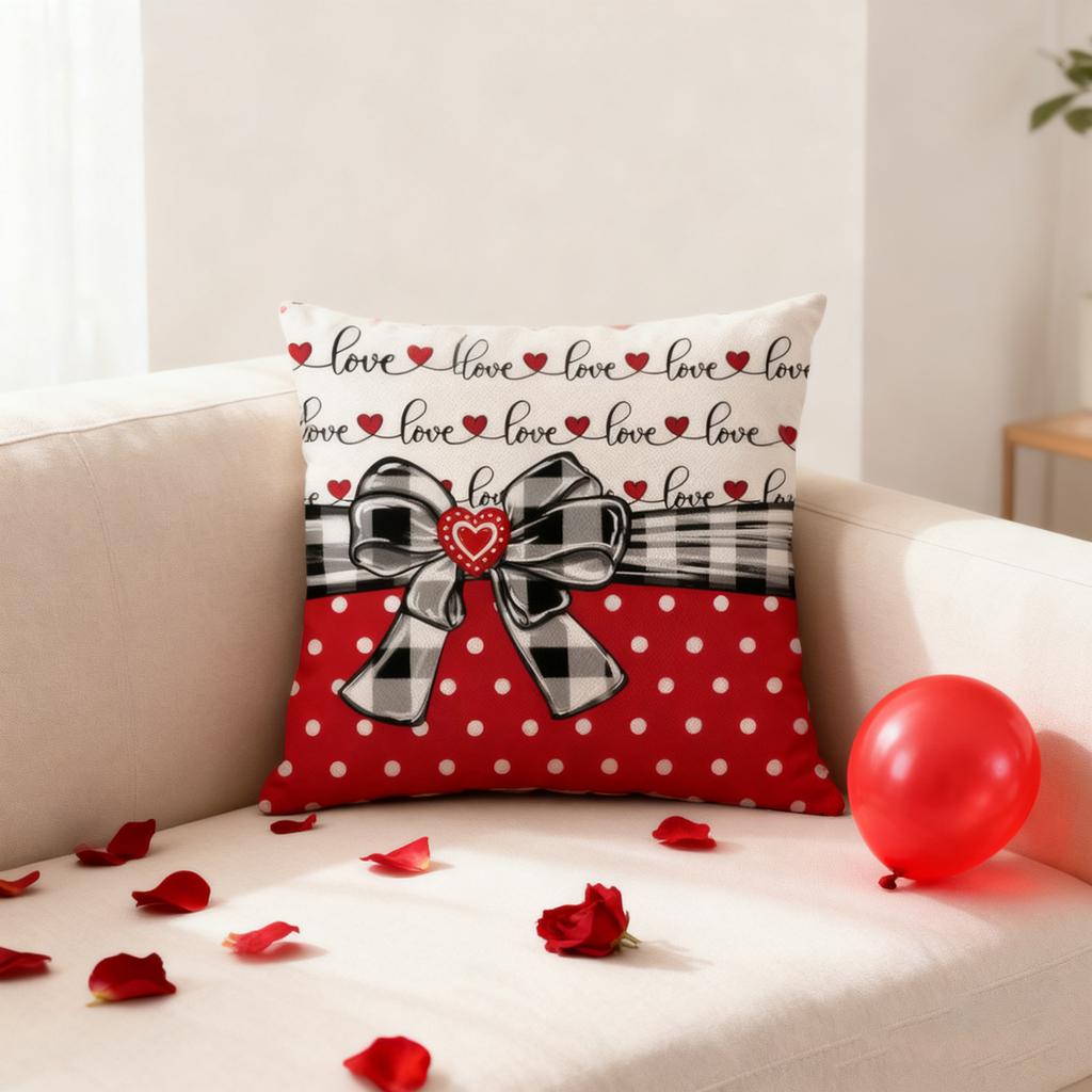 Valentine's Day Pillow Covers 18x18 Inch Decorative Throw Pillow Covers Set Of 4 Valentine's Day Pillow Covers Cushion Covers For Sofa Decor
