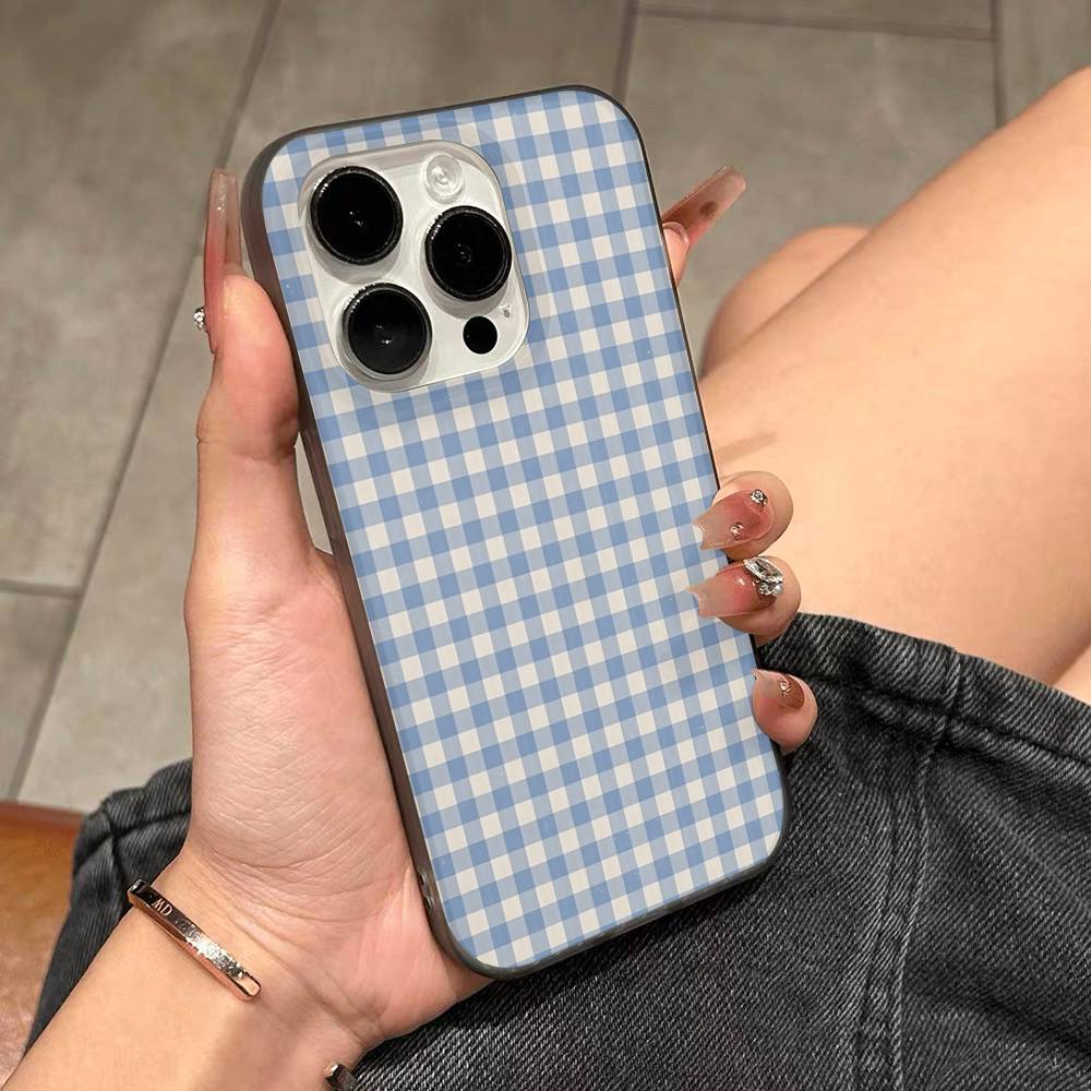 Simple Chic Lattice Pattern Corrugated Pattern For IPhone 17 16 15 14 13 12 11 16 Pro Max Plus Pro Non-slip Phone Cover
