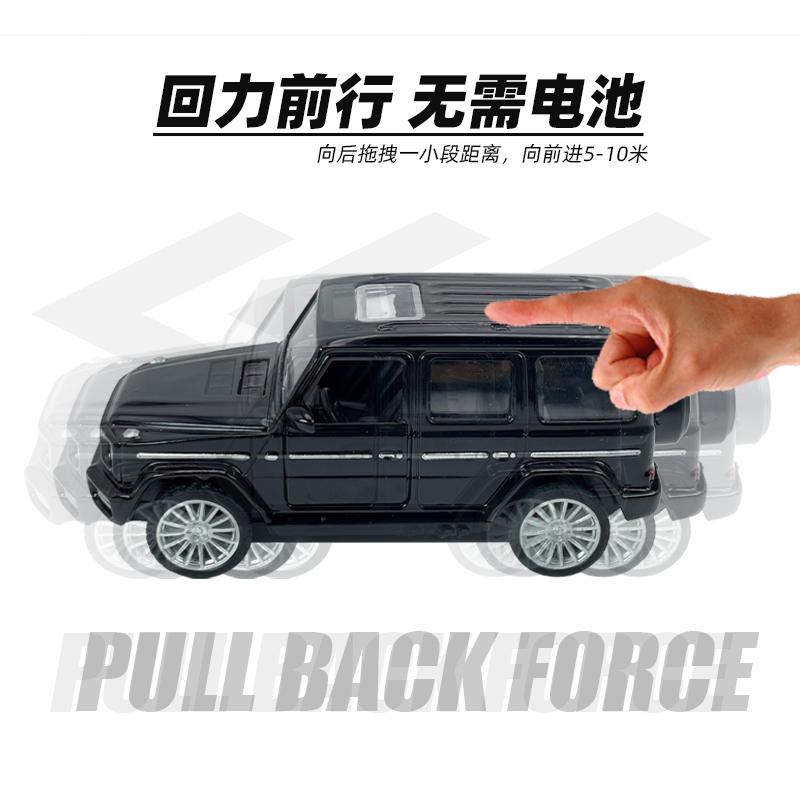 (Bagged) 1/36 Scale Replica of a G-Class Off-road Vehicle, Die-cast Metal, Boy's Toy, Pullback Car, Door-opening Decoration.