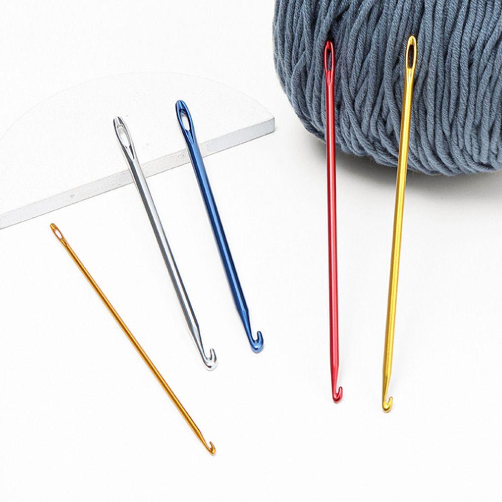 6PCS with Eye Afghan Crochet Hooks Aluminum Tunisian Hooks Tunisian Crochet Hook  Sewing Accessories