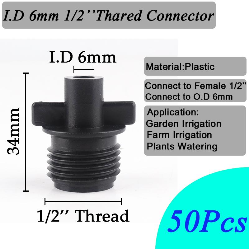 50~10Pcs Garden Water Connector 4/7mm 1/4'' Hose Barb Straight Connectors Micro Irrigation Sprinkler Accessories Watering Tools