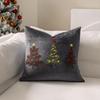Christmas Embroidery Throw Pillow Cover Xmas Tree Reindeer Snowflake Embroidered Cushion Case Home Decoration (Without Core)