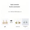 Gold-Plated Crescent Pearl Zirconia Stud Earrings: Starry River Light Luxury Commute Versatile Design
