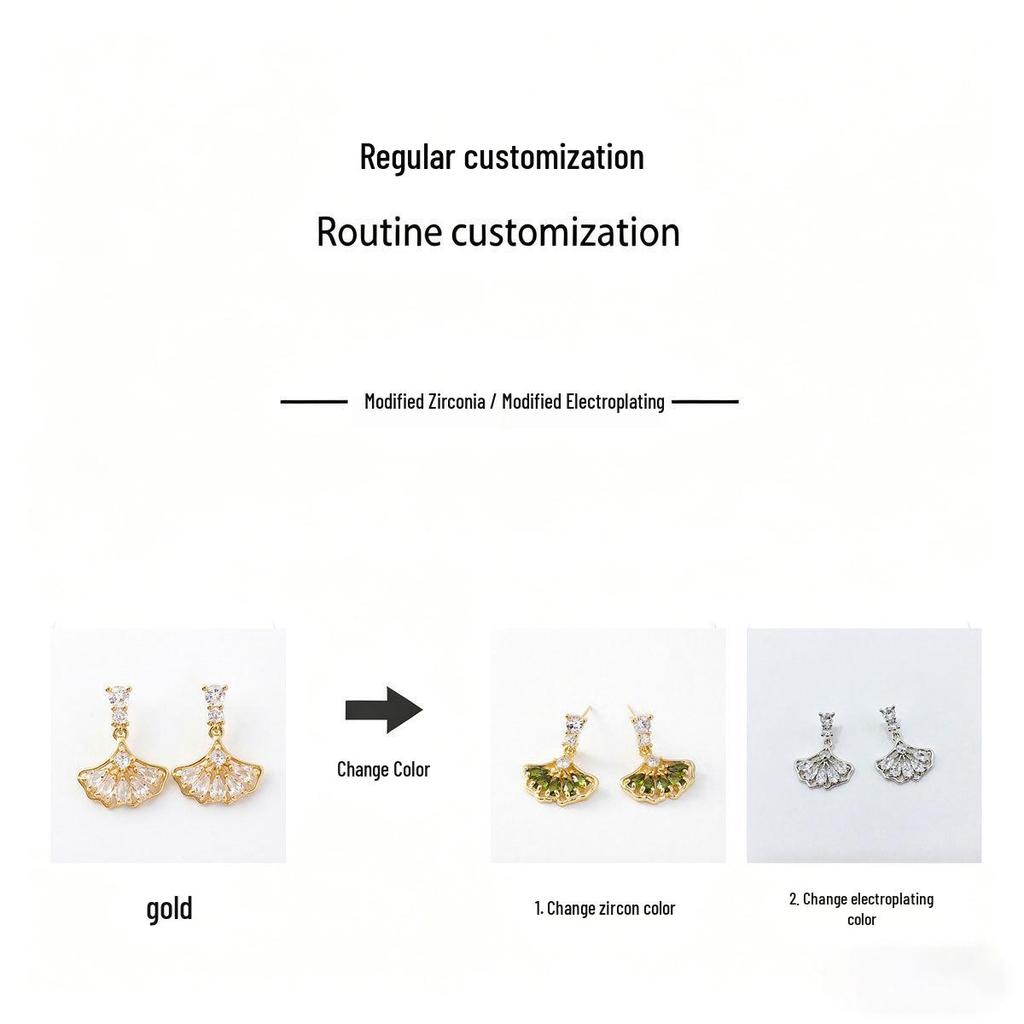 Gold-Plated Crescent Pearl Zirconia Stud Earrings: Starry River Light Luxury Commute Versatile Design