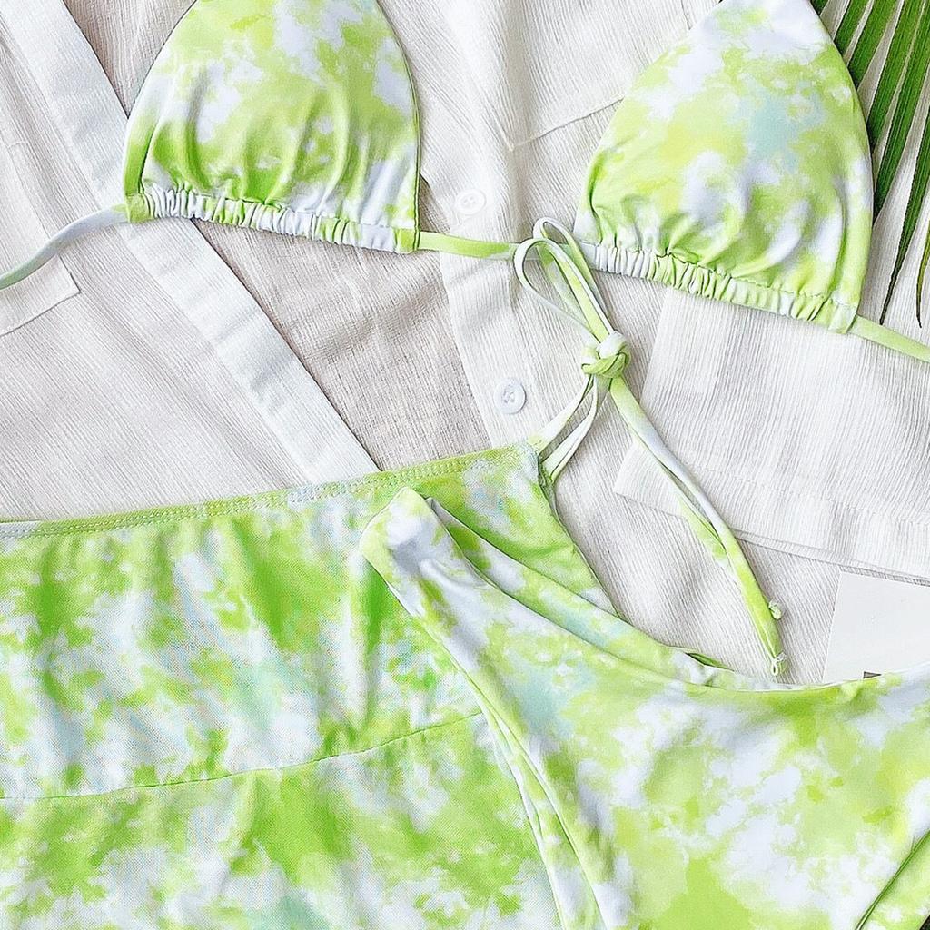 Women's Bikini Swimsuit Split Three-piece Swimsuit Tie-dye 4 Color