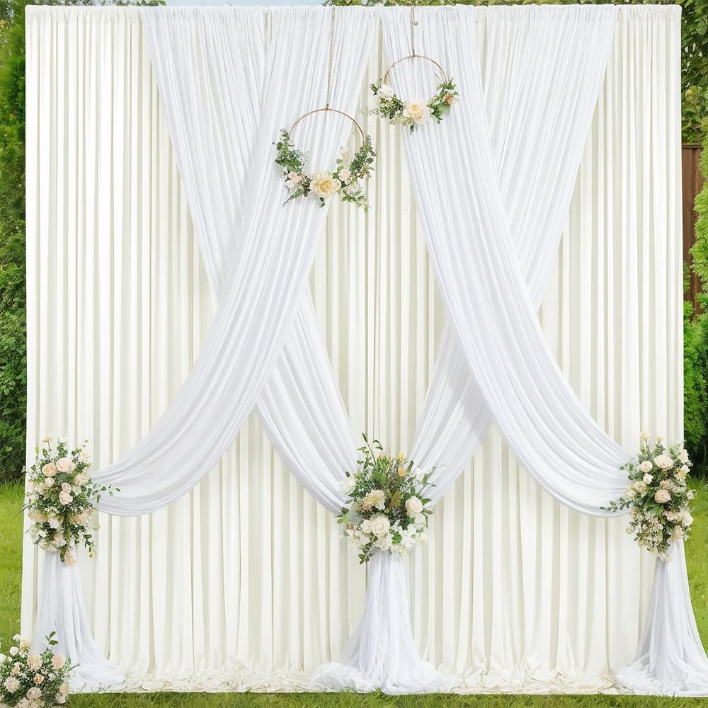 Backdrop Curtain Drapes Wrinkle-Free Polyester Fabric for Birthday Baby Shower Parties Photo Photography Wedding Decoration