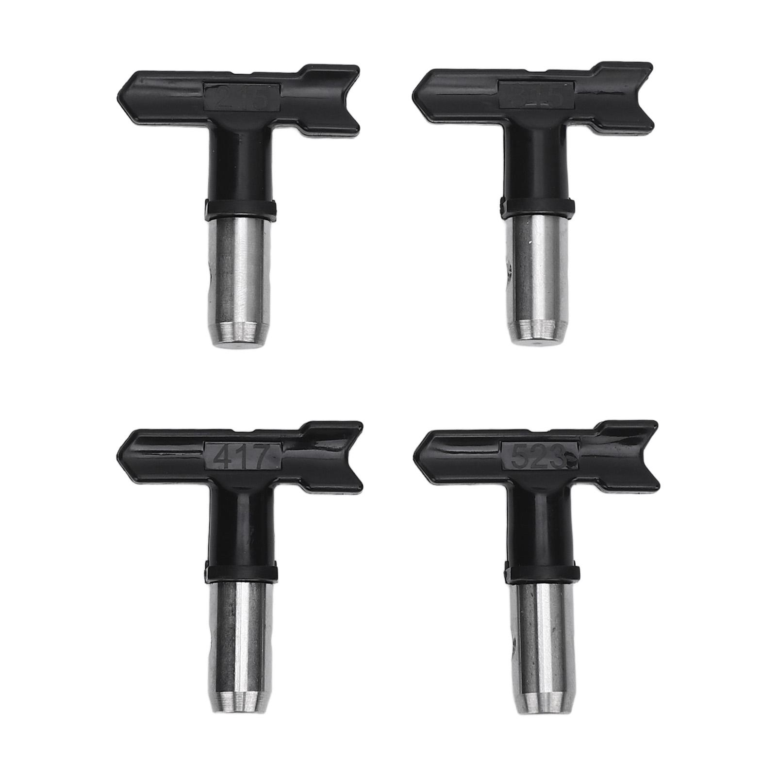 

4 Комплекта Безвоздушных Наконечников для Распыления Краски 215 315 417 523 Черное Сопло для Распыления Латексной Краски для Мебели Забора