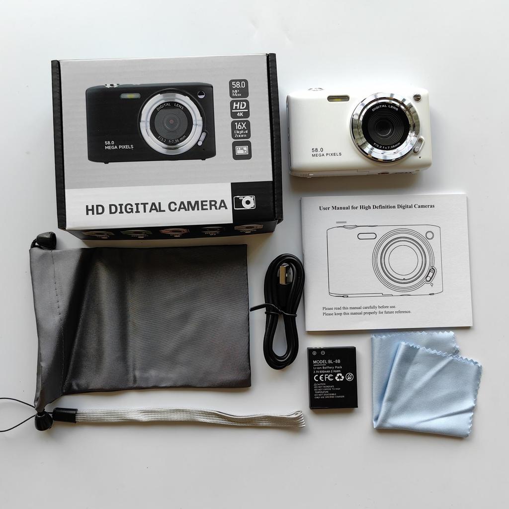 High-Definition 58MP Digital Camera: 2.88-inch, Multi-Color, Student-Friendly, Lightweight