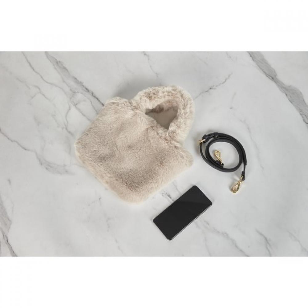 Lala Fogni Fur Tote   Crossbody Bag L Beige  Maiab0019 