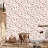 Wallpaper Small Flowers White, Light Gray and Coral 50x1000