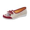 Embroidered Cloth Shoes Women's Flat Shoes Hollow and Breathable Sliding In Type Simple Casual Retro Ethnic Style Spring and Summer