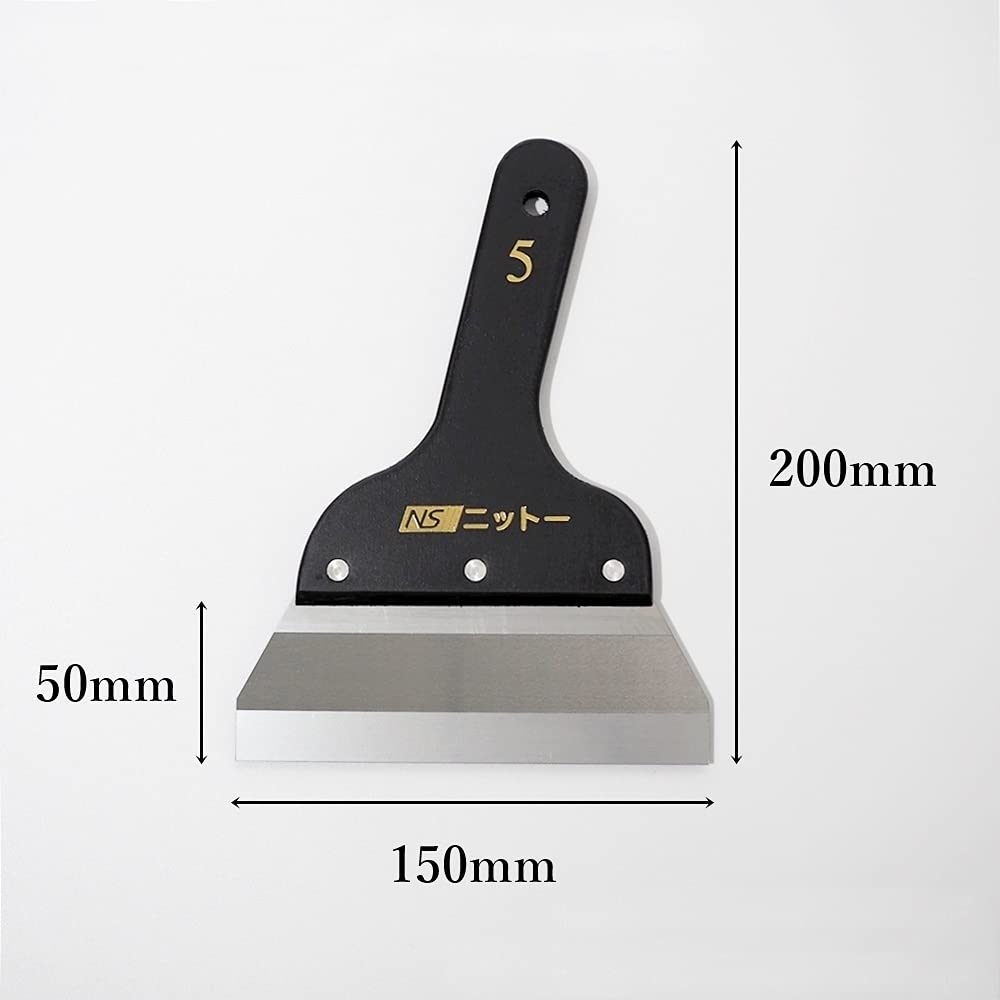 NITTO Corner Putty Medium 1 Piece Spatula, Black, Tone, 5-inch (150mm),