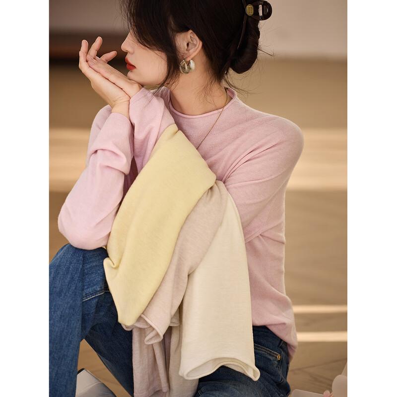 Srcr Women's Cashmere Blend Semi-High Collar Knit Sweater