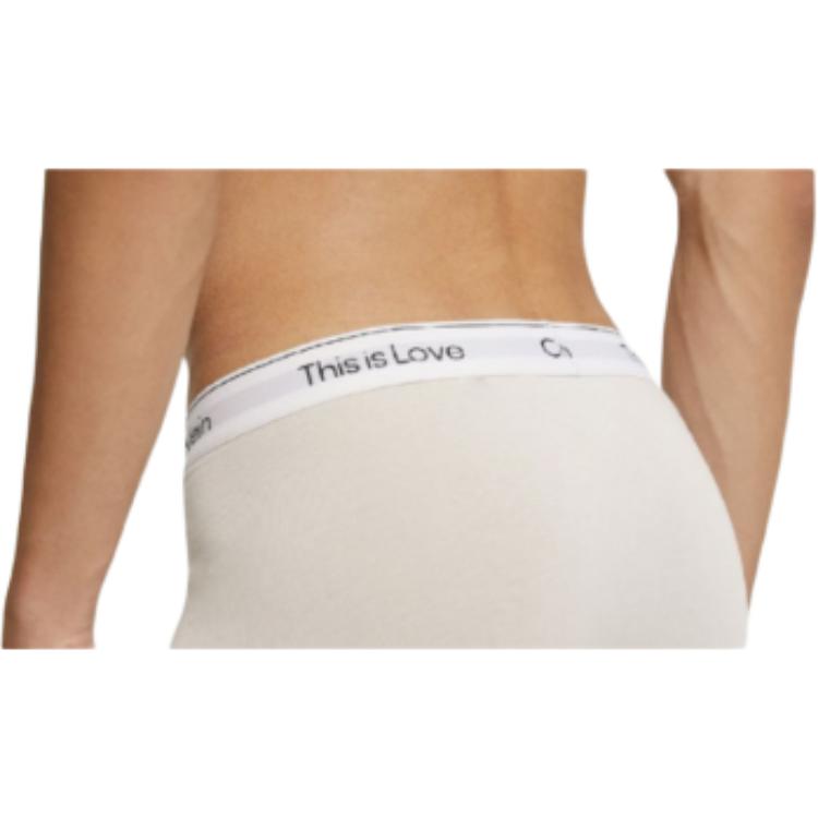 Calvin Klein Solid Waistband Logo Boxer Briefs Men Underwear Off-White NB3182-101