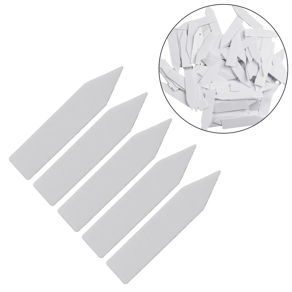 100Pcs White Plastic Plant Labels Waterproof Gardening Plant Classification Sorting Sign Tag Garden Supplies Flower Pot Decor
