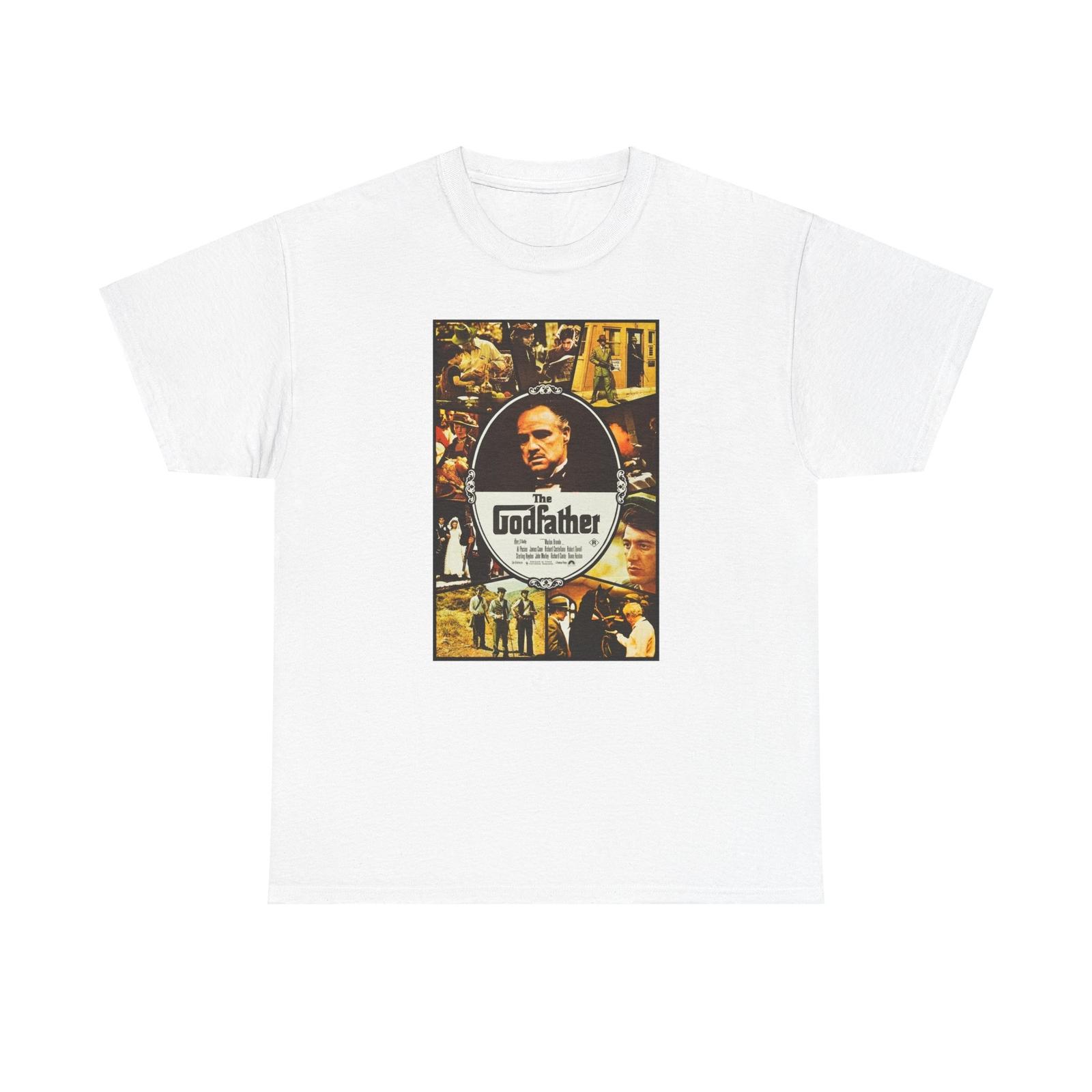 

Vintage The Godfather Movie Poster Reprint Unisex Heavy Cotton T-Shirt Mens Womens Tees Top Tee S