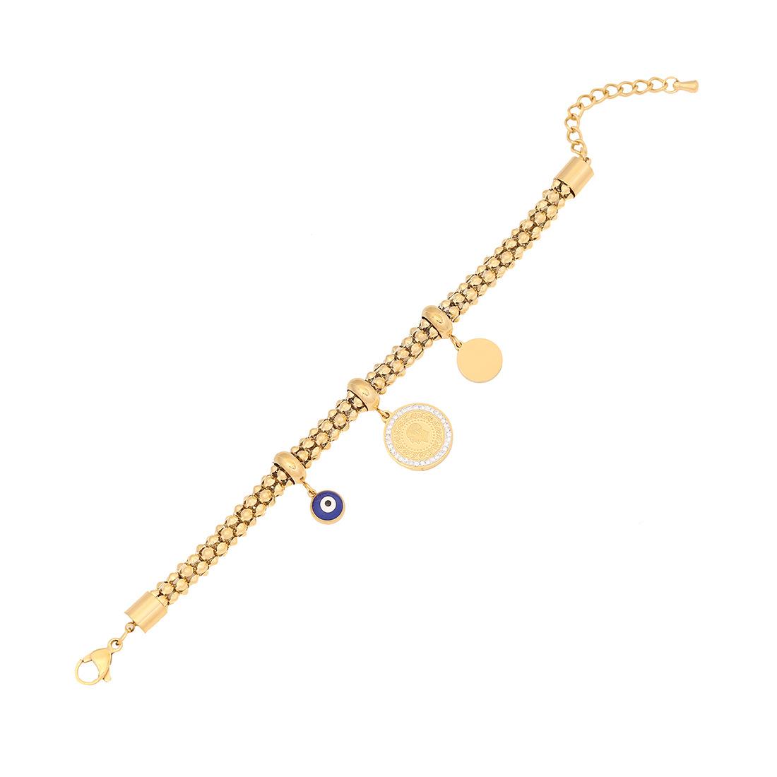 New Cross-border Jewelry Fashion Flower Stainless Steel Bracelet Exaggerated Eye Hand Jewelry