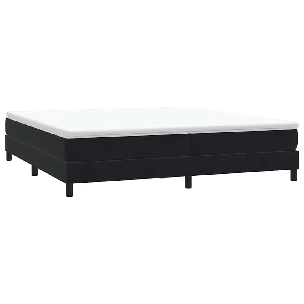 Łóżko Box Spring Bez Materaca Czarne 200X210 Cm Aksamit