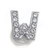 Charms Scarpe Diamante Strass Scintillante Lettera Argento Cristallo Alfabeto Decorazioni Scarpe Gioielli Slider Braccialetto Braccialetti