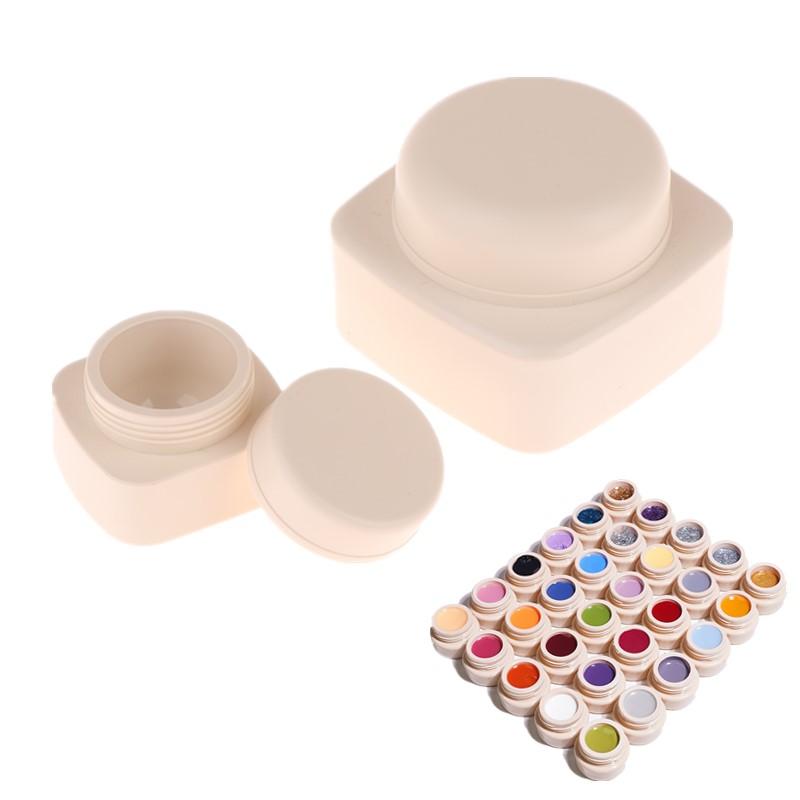 5/20G Empty Plastic Nail Art Cosmetic Square Containers Jar Face Cream Pot Nail Gel Powder Box Makeup Lotion Tool Packaging