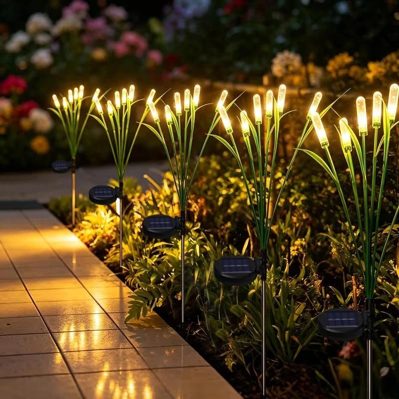 Solar LED Glowing Bubbles Cylindrical Reed Lights IP65 Waterproof Swaying Firefly Lights for Outdoor Garden Courtyard Patio Lawn Path Landscape Decor