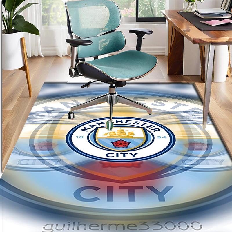 Manchester City FC Pattern Rug, Indoor/Outdoor Mat, for Picnic, Gameroom, Bedroom, Office, Living Room, Home Decor Carpet, Birthday Gift