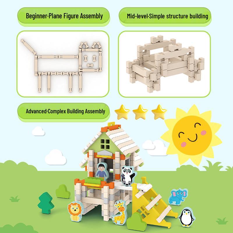 Luban Wooden Mortise and Tenon Building Blocks for Children's Early Learning and Development