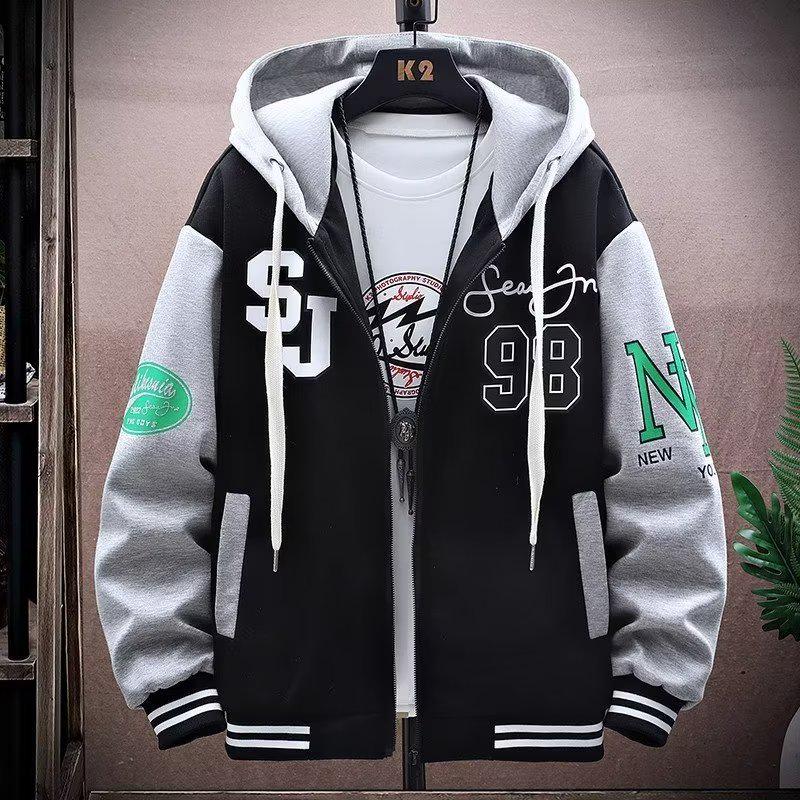 Trendig huvtröja för män: Lös casual sweatshirt för vår/höst, mångsidig långärmad topp