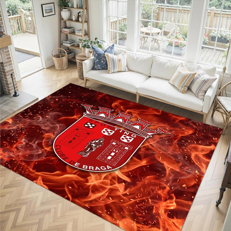 Braga FC Design Crystal Velvet Carpet Cozy Non?Slip Printed Rug For Bedroom Living Room Entrance