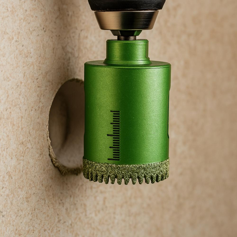 Vacuum Brazed Tile Hole Opener Angle Grinder Dry Drilling Core Drill Bits Less Heat Serrated Dry Drilling Tool Glass Processing