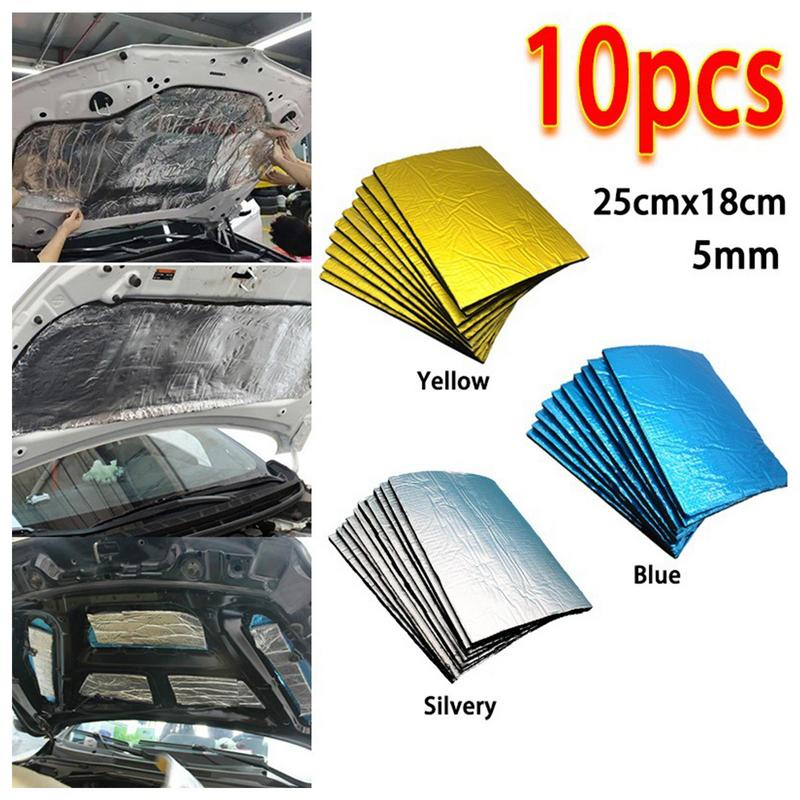 Sound Deadening For Cars 10pcs Automotive Heat Sound Insulation Mat Automotive Sound Deadening Mat For Auto Engine Roof Door Car