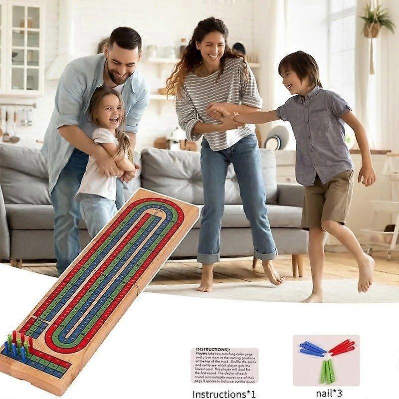 1 Set Cribbage Board Table Game Solid Wood Party Board Game Board Cribbage Cards Board
