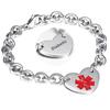 Stainless Steel Medical Logo Bracelet Women'S Titanium Heart Curb Chain O-Line Bracelet