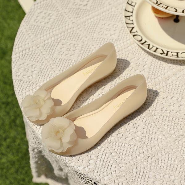 Fashion All-Match High Heels Jelly Shoes Open Toe 2025 Sandals Shallow Mouth Anti-Skid Peep New Girls Comfort Fashion Clear Scandals Flo