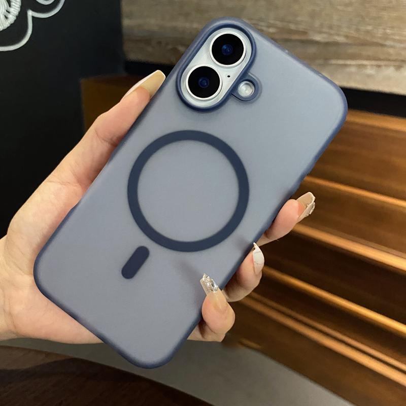 

Translucent For Magsafe Matte Case For iPhone 11 12 13 14 15 16 Pro Max Plus Soft Silicone Magnetic Bumper Thin Cover For iPhone 16