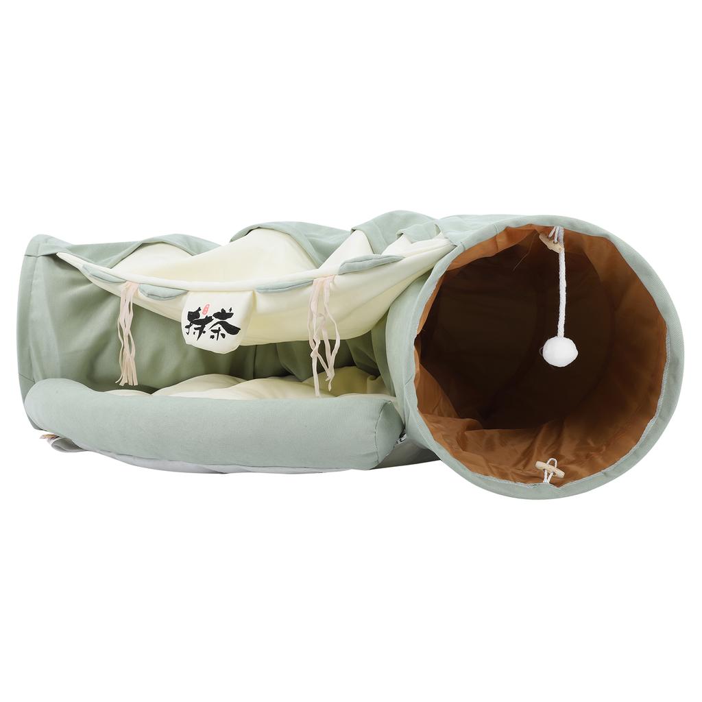 Multi?Functional Cat Tunnel Bed Foldable Detachable Cat Pet Tunnel with Cushion Toy