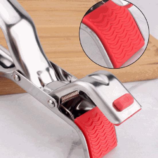 Anti-Scald Dish Clip Stainless Steel Bowl Clip Hot Pan Gripper Tongs Heat Resistant Kitchen Utensil for Bowls Pans Dishes