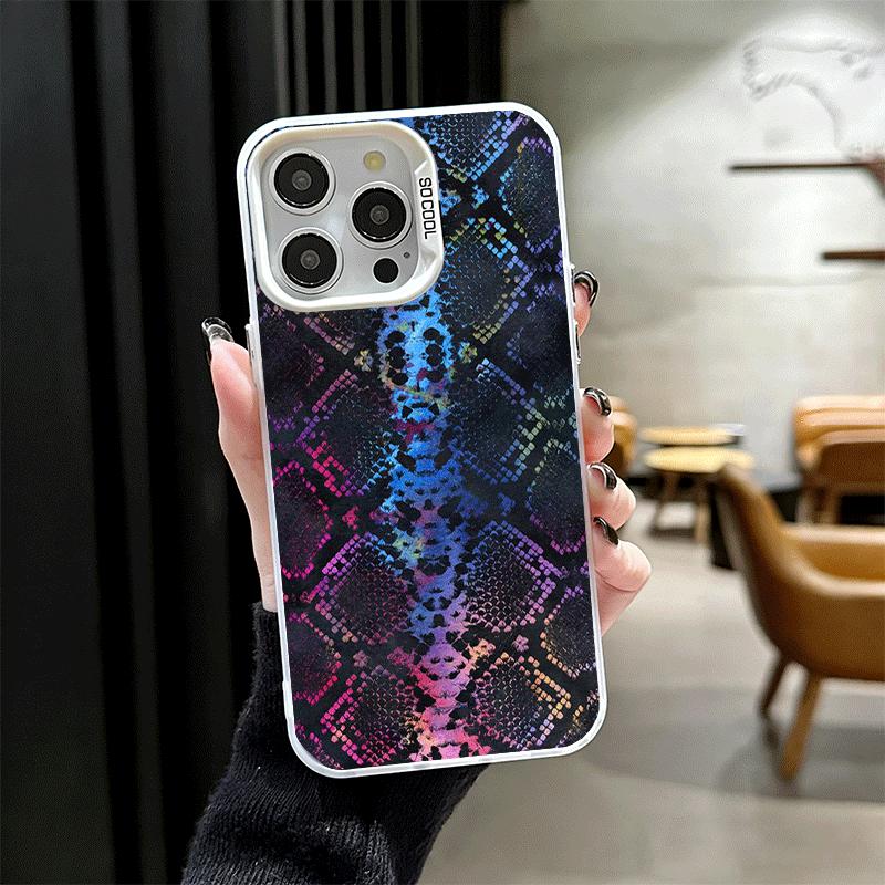 Fashion Snake Skin Pattern Shockproof Phone Case for iPhone 17 Air 16 16E 15 Pro Max 14 Plus 13 Mini 12 Back Cover Anti Fall Fun