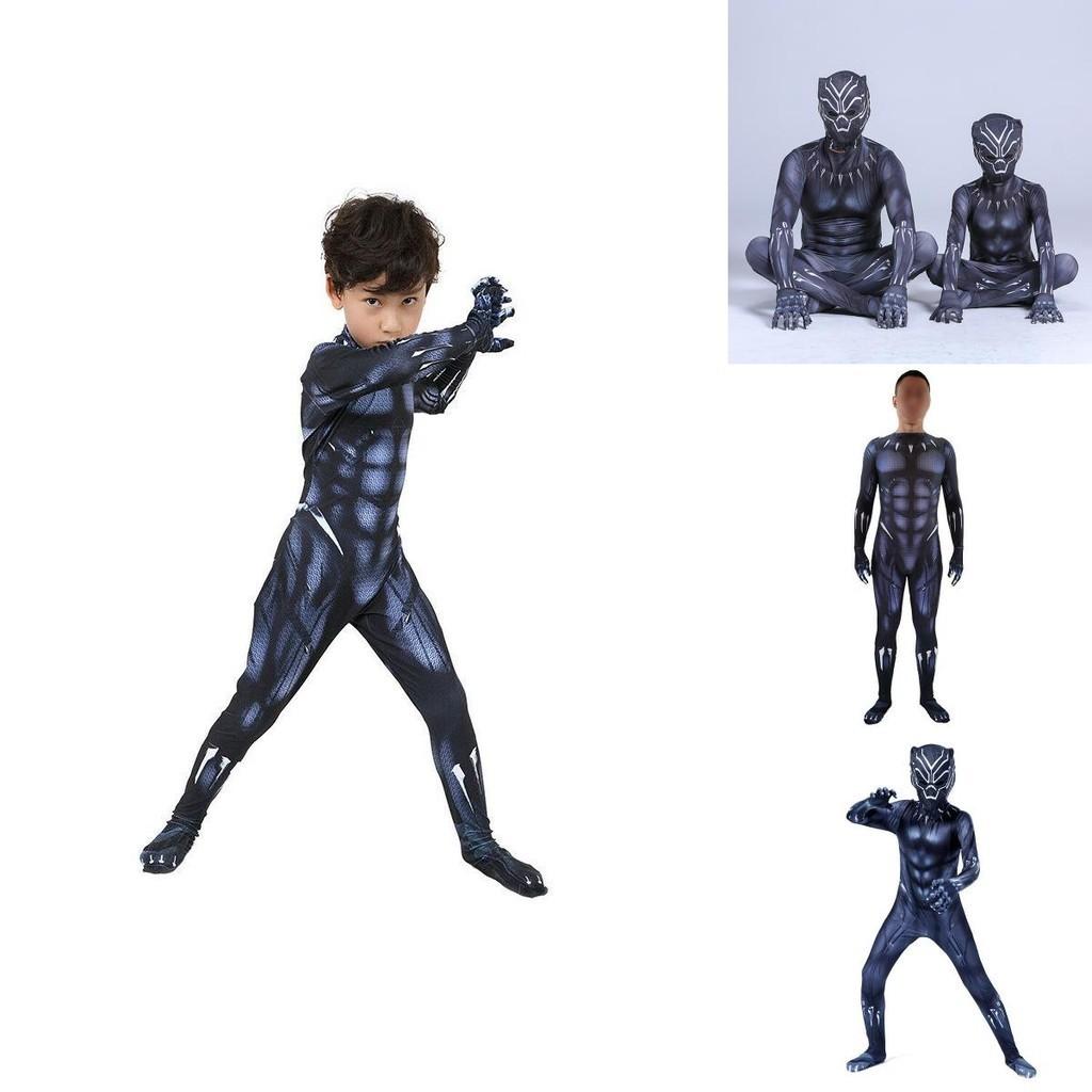 Macacão Cosplay de Super-Herói Pantera Negra de Qualidade Premium Para Adultos e Crianças