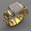 Chenrui Inlaid Rhinestone Cross Gold Ring - European & American Style Jewelry