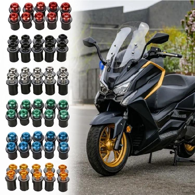 10pcs Motorbike Accessories Easy Installation Windshield Mount Aluminum Fastener Kit M5x16mm Windscreen Screw Bolts Nuts