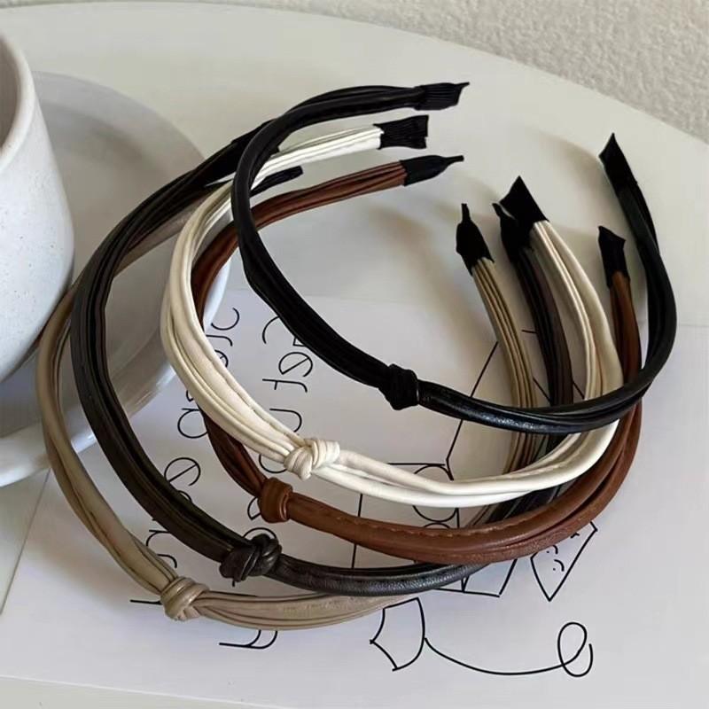 Hochwertiges Leder Gedrehtes Stirnband Elegante Haarnadel Für Modische Pendler