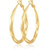 Silver Hoop Earrings for Women Hypoallergenic Sterling Silver Post Lightweight Large Mobius Hollow Tube 14k Gold Hoop Earrings Trendy 40MM 50MM 60MM