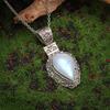 Exquisite Water Drop Moonstone Pattern Pendant Necklace Women's Fashion Elegant Party Jewelry Girls Gift