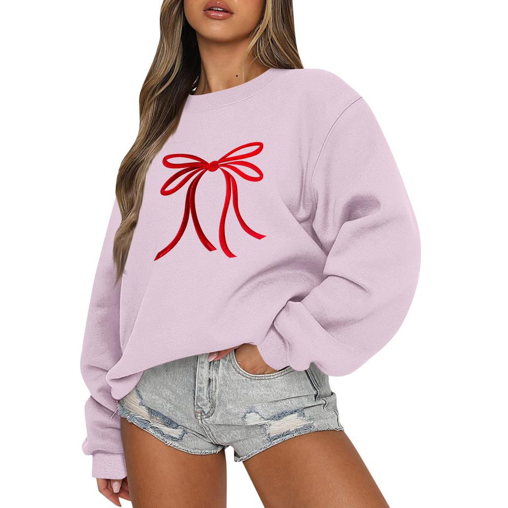 Women  Tops Women's Long Sleeve Sweatshirt Casual Crewneck Loose Fit Pollover Fleece Tops
