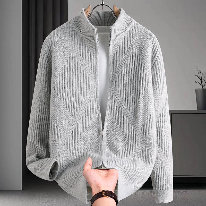 Autumn 2023 Men's Stand-Up Collar Knit Cardigan