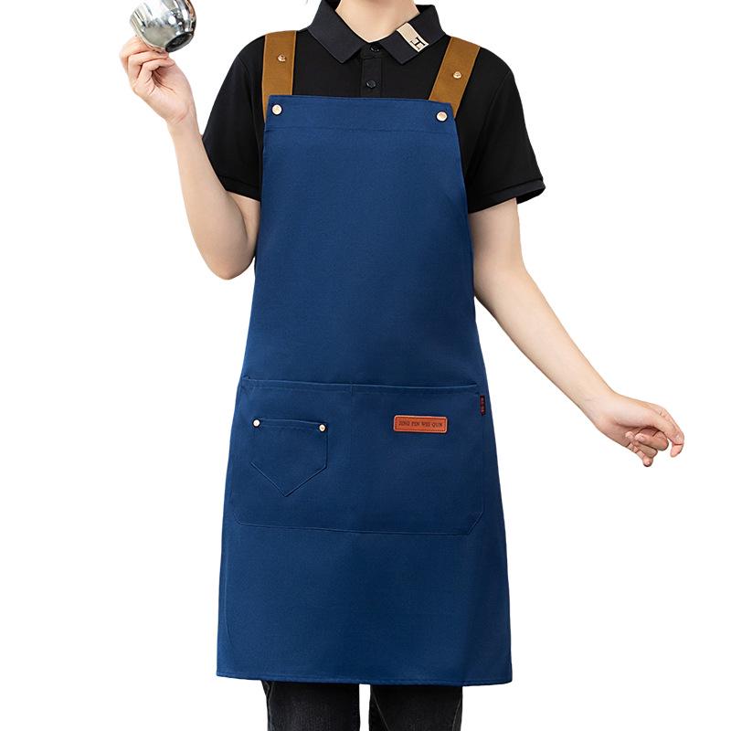 Waterproof Adjustable Double-Shoulder Apron with Custom Logo for Coffee Shops, Baking, and Nail Art