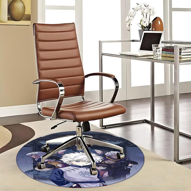 

1pc Anime Cartoon Design Round Carpet - Office Chair Mat, Non-Slip Rug for Home Decor, Living Room, Bedroom, Game Room & Dormitory (Seasonal Gift, Sui 80cm by 80cm