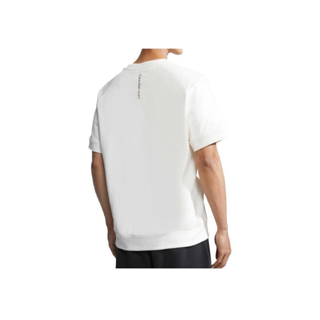 Calvin Klein Logo Print Crew Neck T-Shirt Men Tops Off-White J323193-YBH