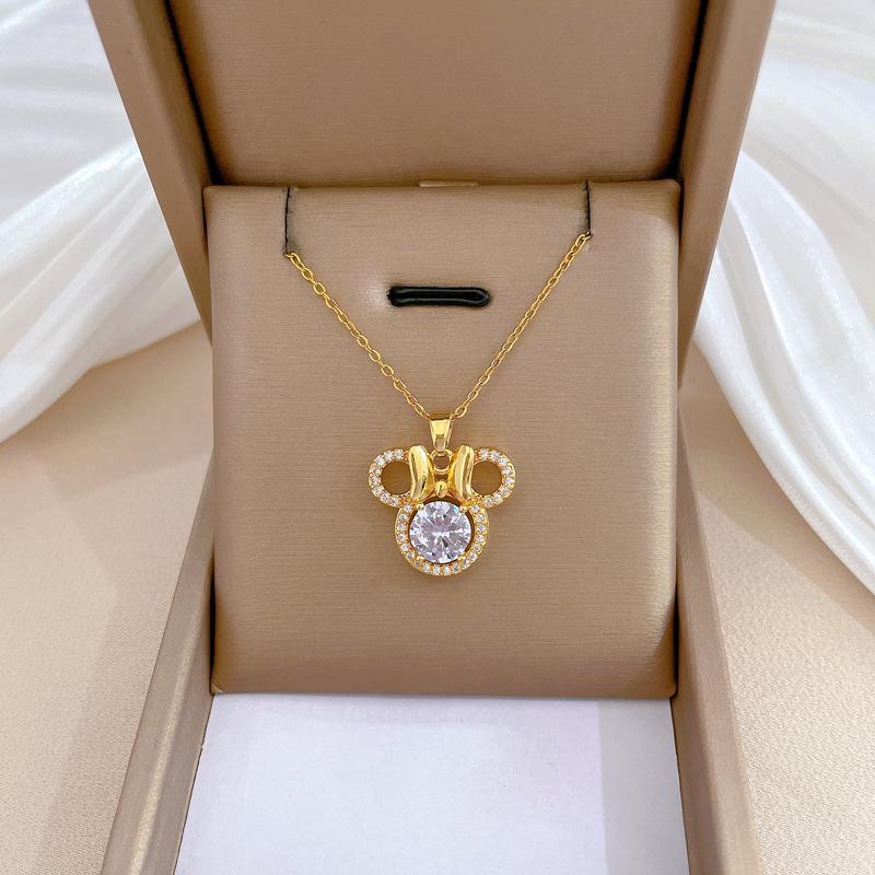 Light Luxury Full Diamond Micro-Inlaid Design Temperament Smart Shining Necklace Women, Simple Pendant